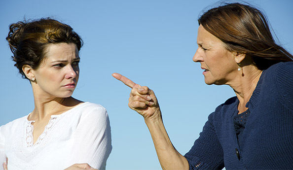 Image of two sisters angry with each other