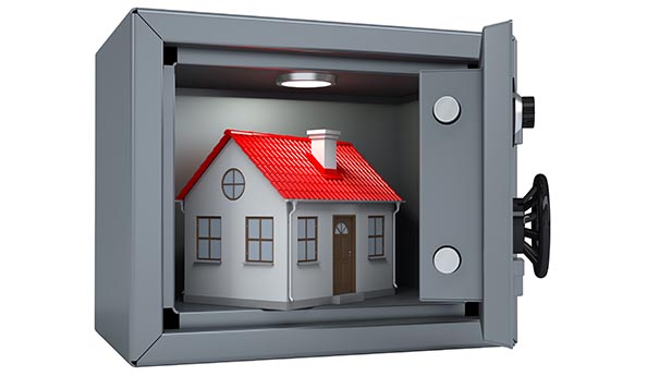 Image of a home inside of a safe